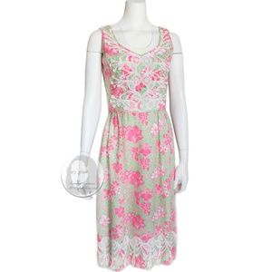 Lilly Pulitzer Dress The Lilly Bold Florals White Lace Trim Rare 1970s Vintage